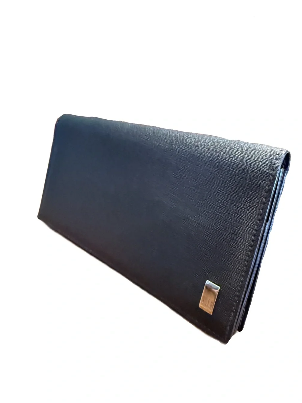 Dunhill Black Cadogan Leather Long Wallet with Silver Logo Made in Italy